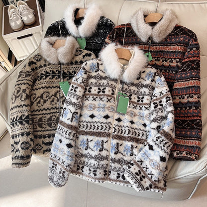 Damen Teddyjacke Gefütterter Kragen Schwarz Eveloria - Eveloria