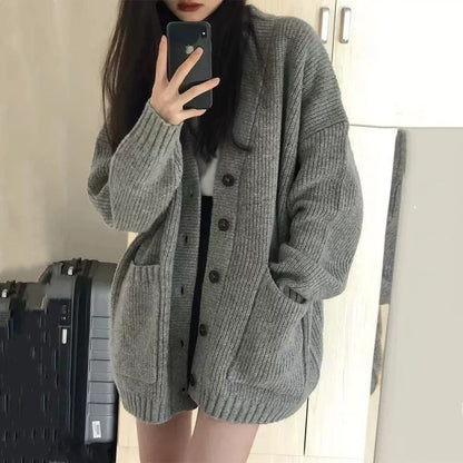 Damen Strickjacke Kuschelig Mit Großen Taschen Eveloria