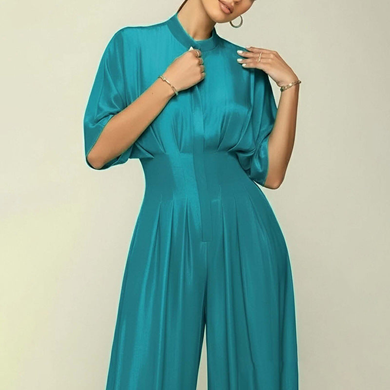Damen Eleganter Overall Weites Bein Kragen Eveloria