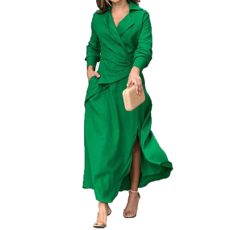 Eveloria Damen Maxikleid Wickelkleid mit Drapierungen und
