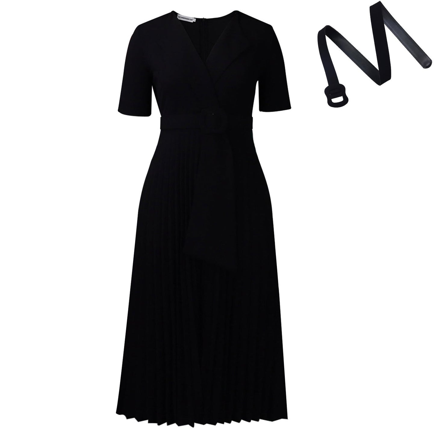 Damen Plissee-Kleid mit Taillenblazer und abnehmbarem Gürtel