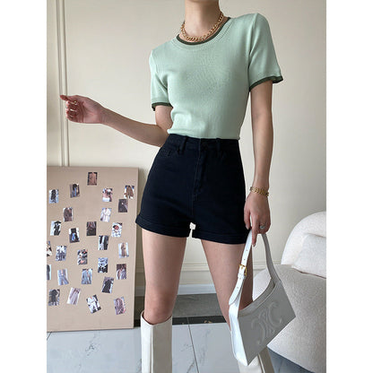 Damen Langarmshirt Offene Schulter Gerafft Weiße