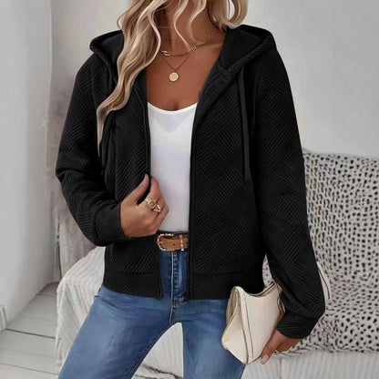 Damen Kapuzenjacke Sportlich Strukturiert Mehrere Taschen