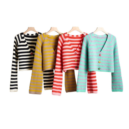 Damen Strickjacke Bunt Lässig