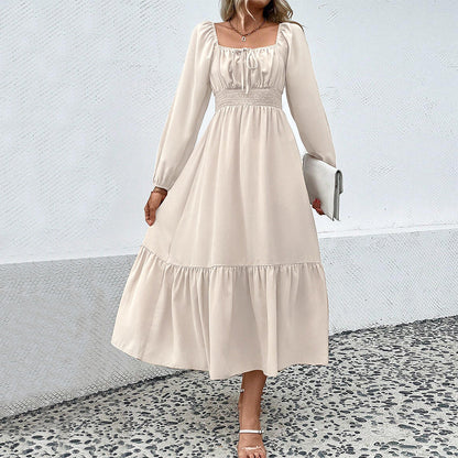 Damen Midi-Kleid mit Taillierung und Rüschen Eveloria