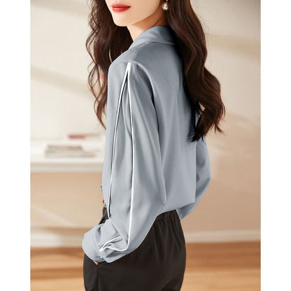 Damen Bluse Klassisch Knöpfe Elegantes Design Weiss