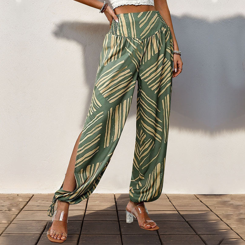 Damen Palazzo-Hose Elastisch Weite Bein Schwarz Eveloria - Eveloria