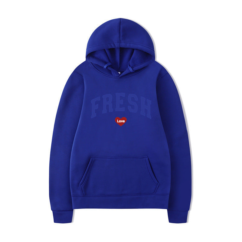 Damen Kapuzenpullover Weiches Fleece Verspielter Schriftzug Grau