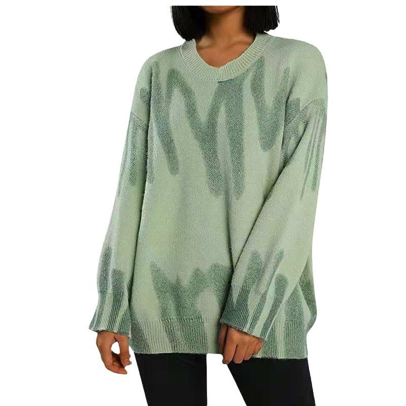 Damen Pullover Groß locker Farbverlauf Eveloria
