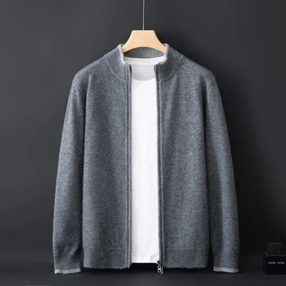 Eveloria Herren Strickjacke Reißverschluss Bequem Anthrazit