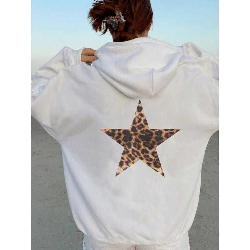 Damen Kapuzenpullover Glitzerndes Sternmotiv Eveloria