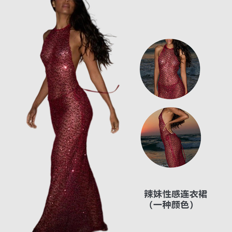 Damen Schwimmdress aus Spitze Glitzernd Schwarz Eveloria - Eveloria