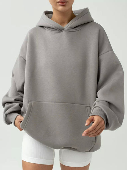 Damen Oversize Kapuzenpullover Baumwollmix Eveloria