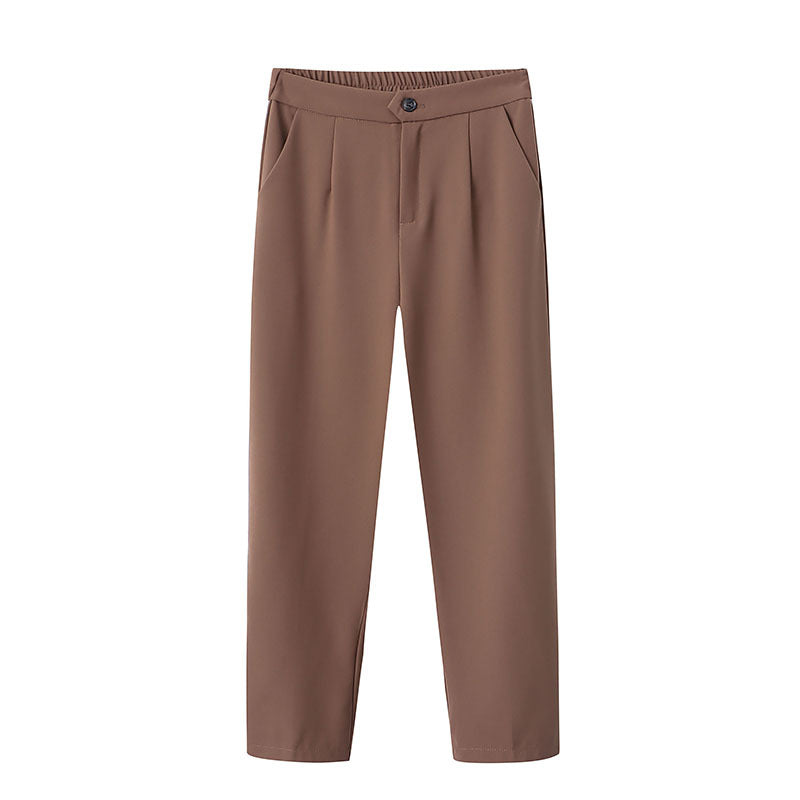 Damen Cropped-Hosen Hochwerder Bund Falten Eveloria