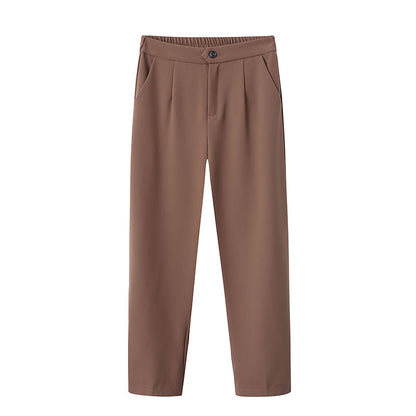 Damen Cropped-Hosen Hochwerder Bund Falten Eveloria
