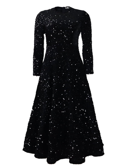 Damen Abendkleid Lang Glitzernd Eveloria