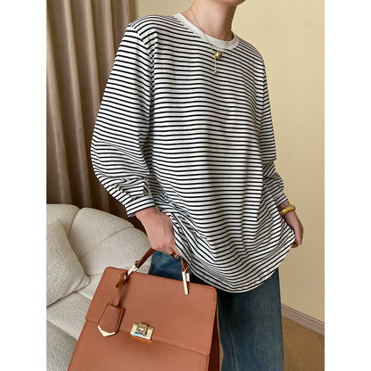 Damen Langarmshirt Gestreift Rundhalsausschnitt Bequem Eveloria