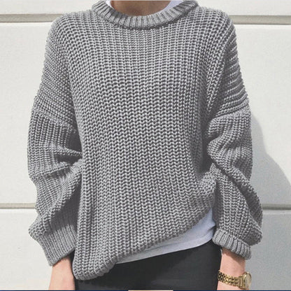 Damen Strickpullover Rippmuster Modern Lässig Eveloria