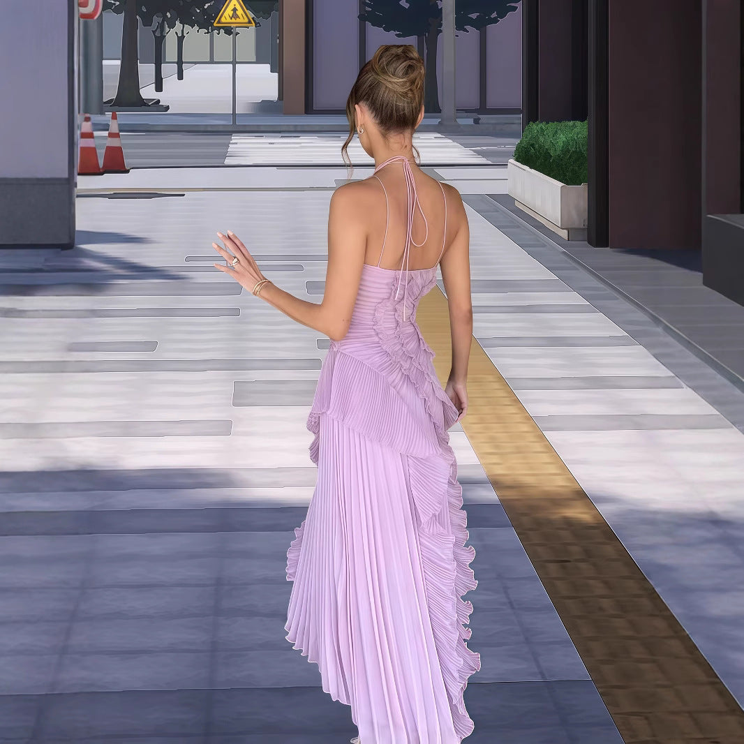 Damen Wickelkleid mit Faltenrock und Rüschendetails Eveloria