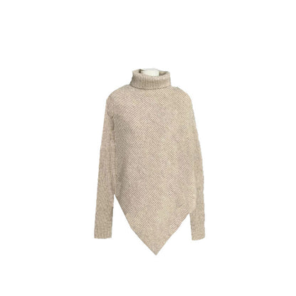 Damen Oversized Strickpullover Asymmetrisch Rippstruktur