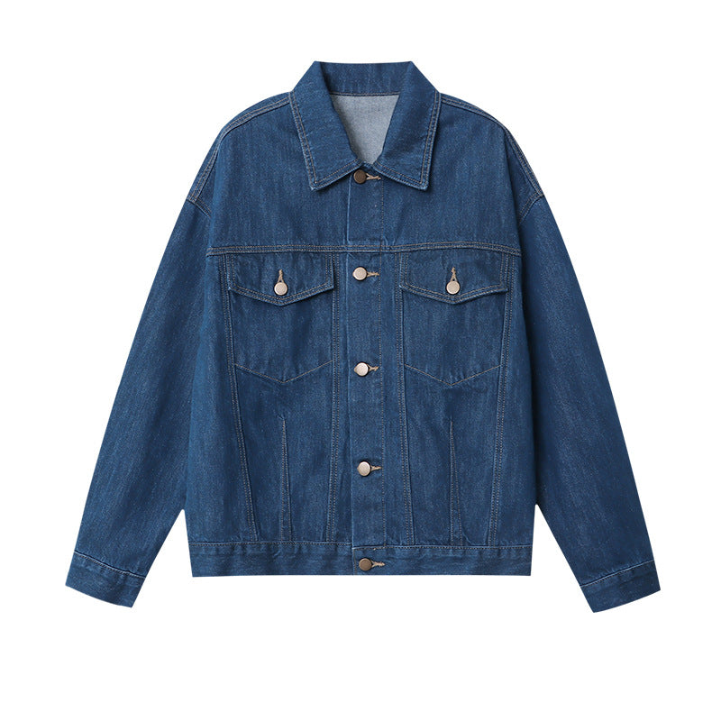 Damen Oversized Denimjacke Lässig Blau Eveloria