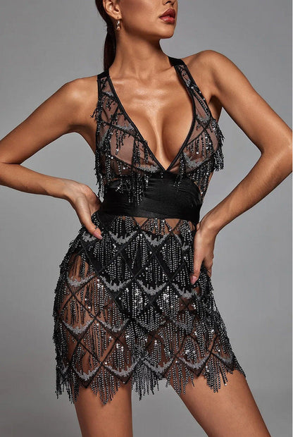 Damen Funktionskleid Pailletten Eveloria