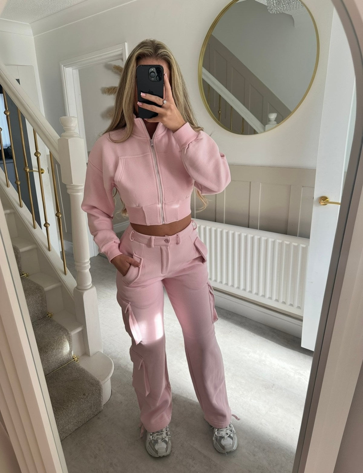 Damen Freizeit-Set Cropped mit Reißverschluss und Taschen