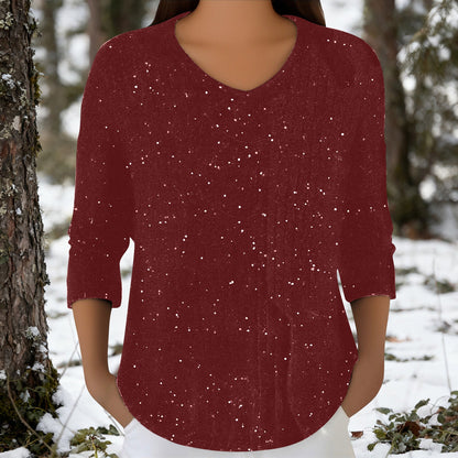 Damen Langarmshirt V-Ausschnitt Eveloria