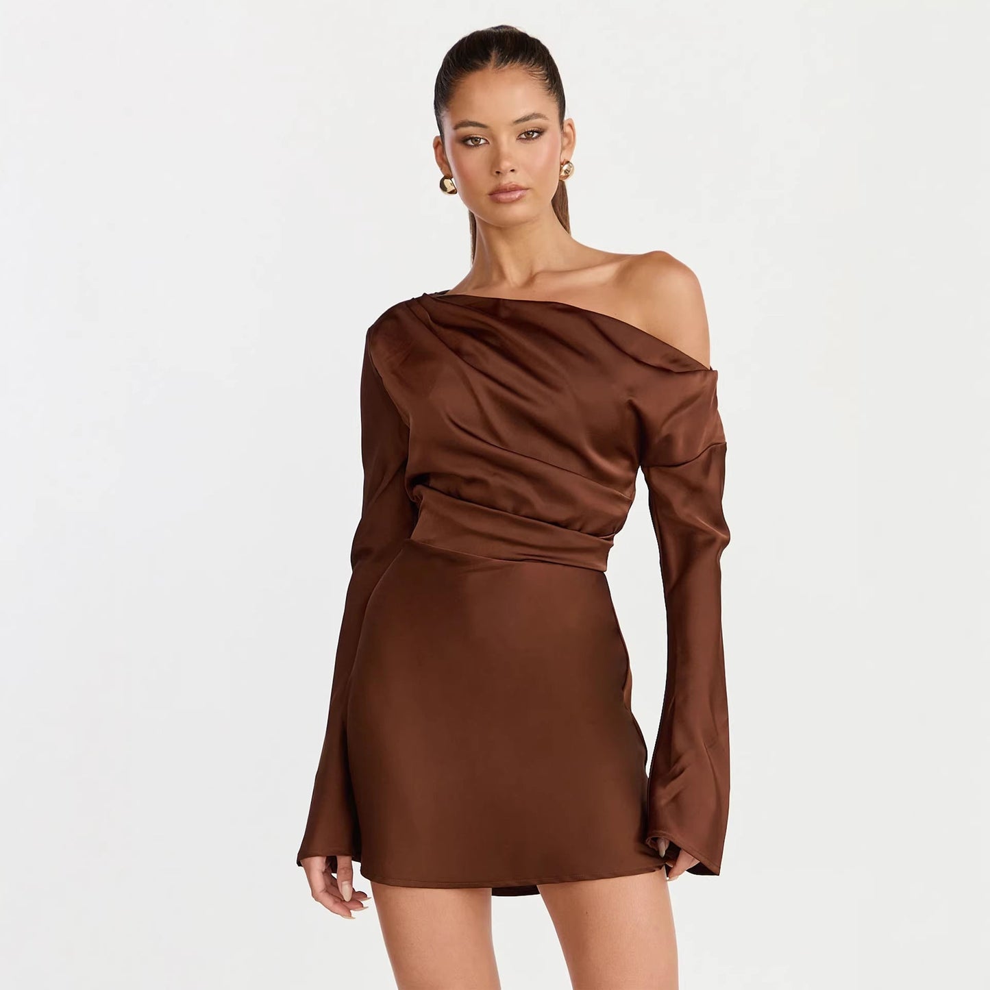 Damen Cocktailkleid Asymmetrisch Off-Shoulder Elegant Eveloria