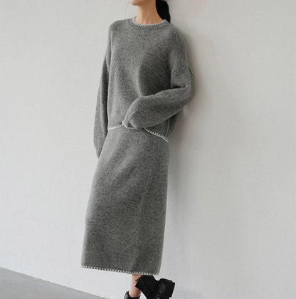 Damen Strickensemble Kuschelig Elegantes Design Eveloria