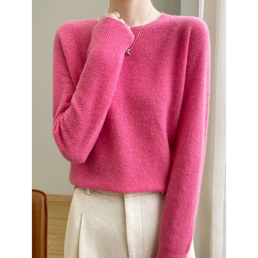 Damen Feinstrickpullover Rundhals Elegant Locker