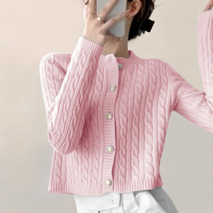 Damen Strickjacke Strukturiertes Zopfdesign Eveloria