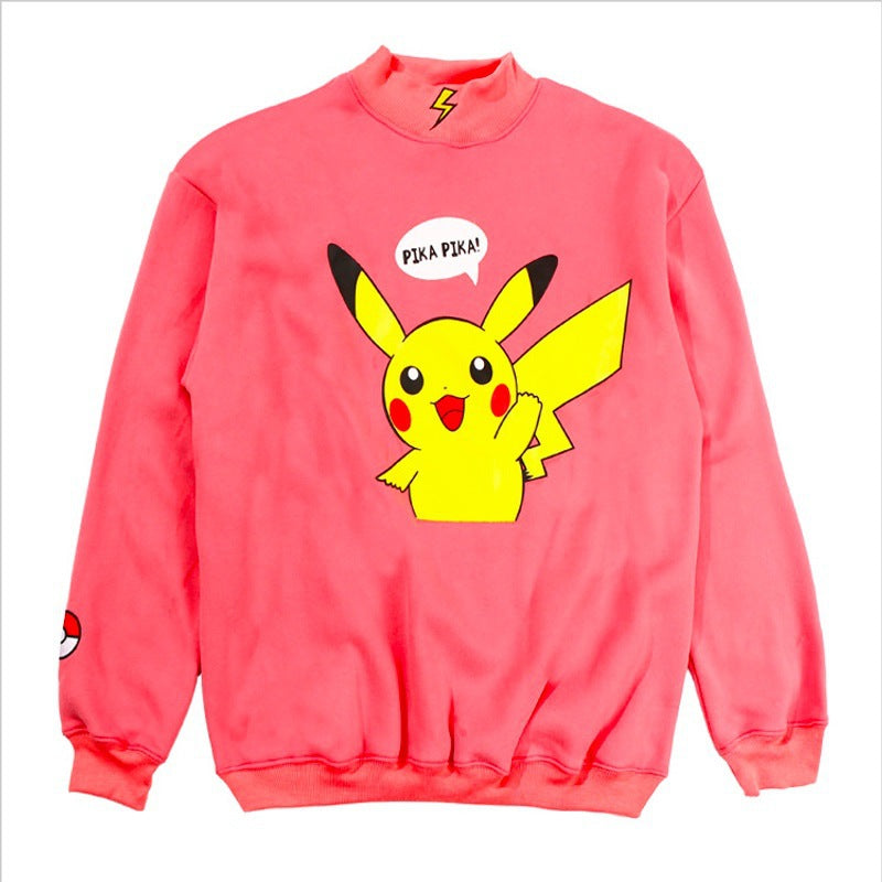 Damen Sweatshirt Pikachu Motiv Hochkragen Eveloria