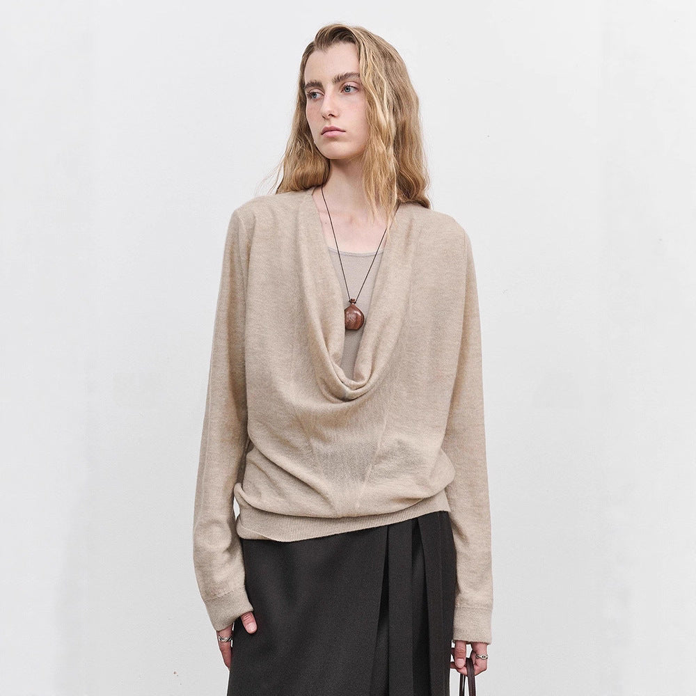 Damen Rollkragenpullover Feinstrick Grau Eveloria