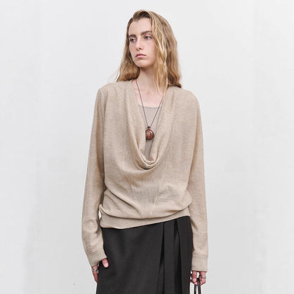 Damen Rollkragenpullover Feinstrick Grau Eveloria