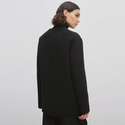 Damen Strickblazer Elegant Großes Revers Praktische Taschen Eveloria