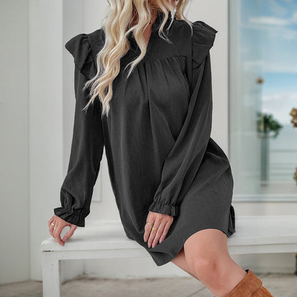 Damen Freizeitkleid Rüschendetails Eleganter Schnitt
