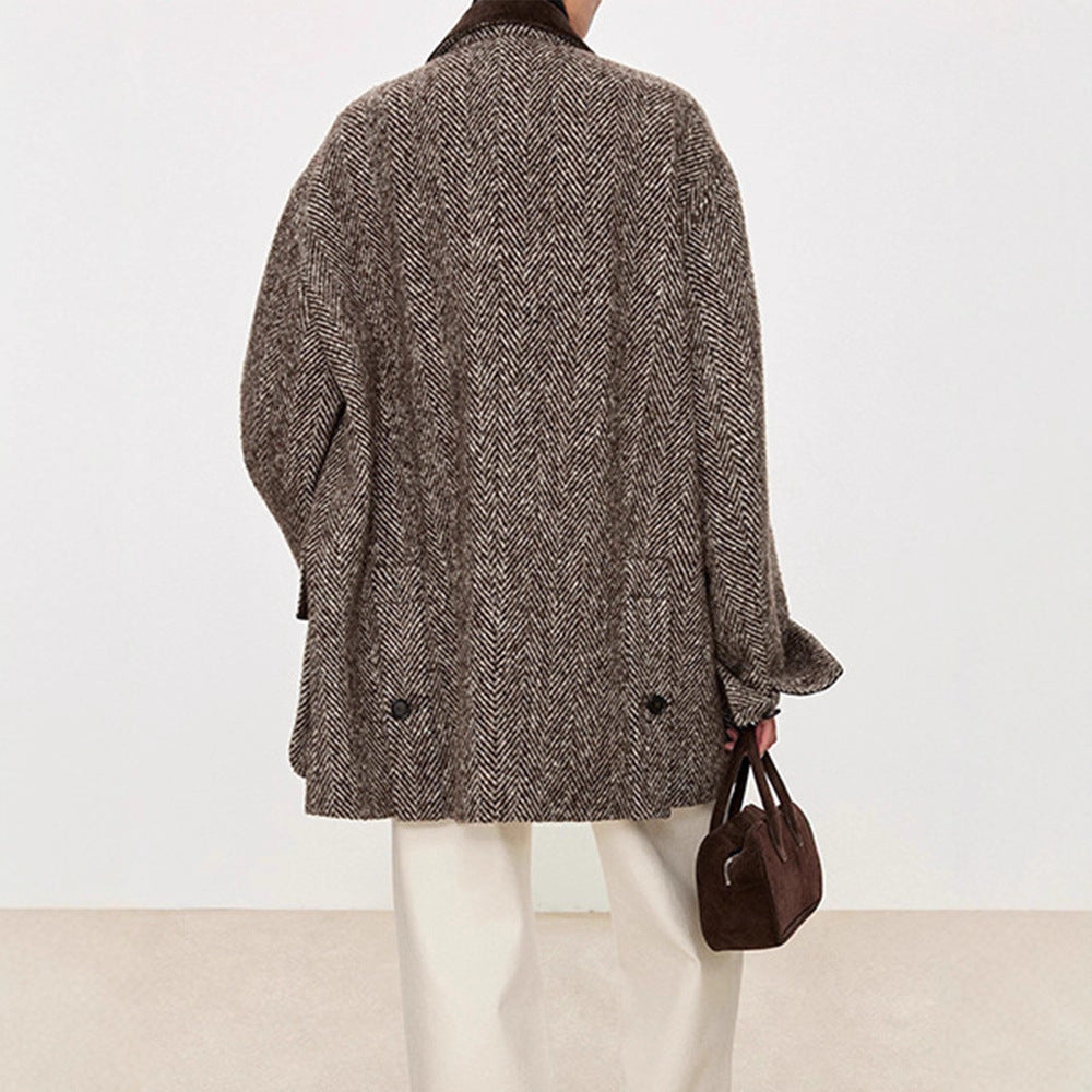 Damen Übergangsjacke Herringbone-Design Eveloria