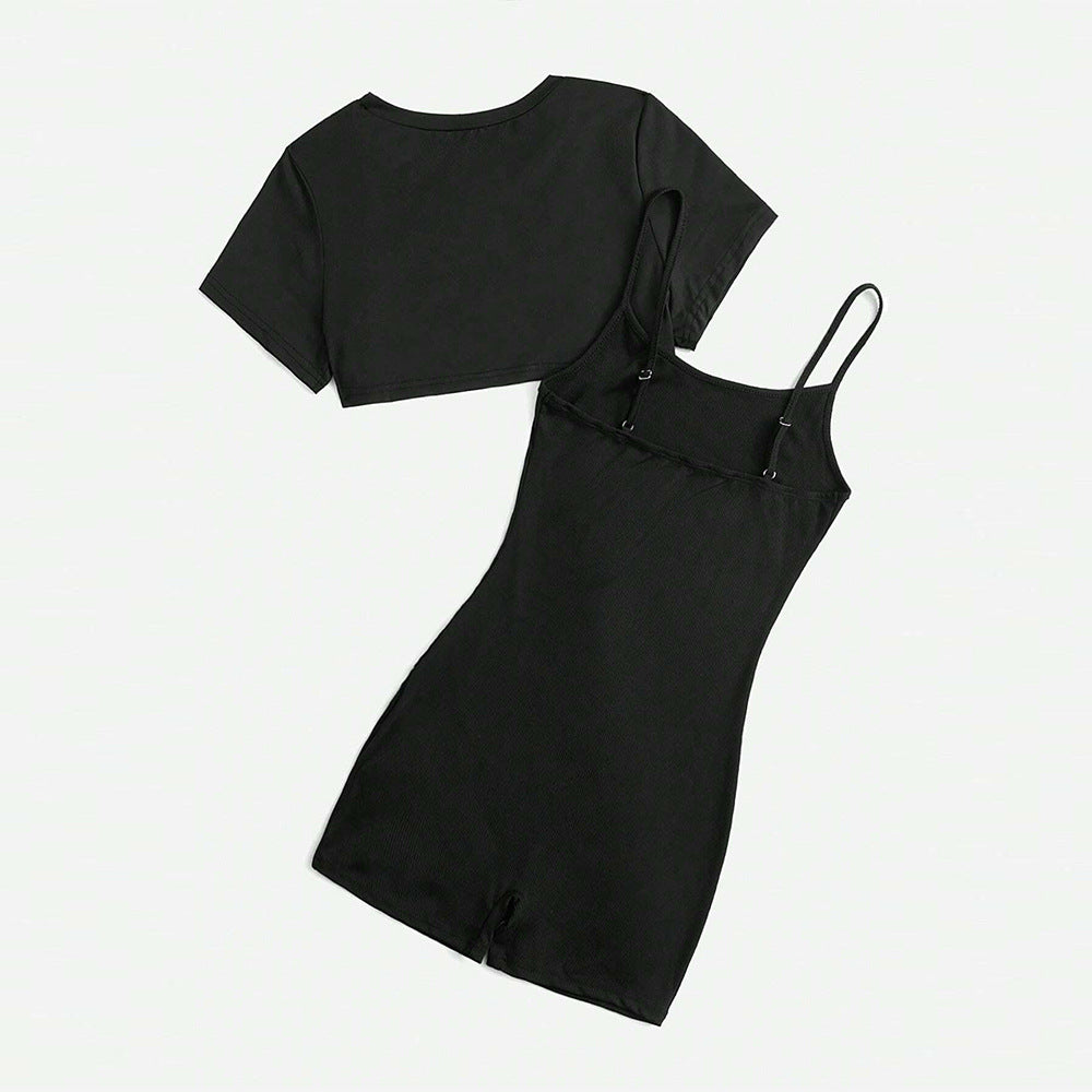 Damen Jumpsuit Set Cropped und Shorts Eveloria
