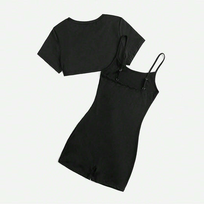 Damen Jumpsuit Set Cropped und Shorts Eveloria