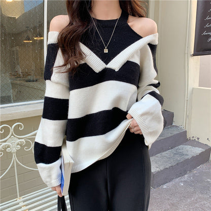 Damen Pullover mit Ausschnitten Trendfarben Eveloria
