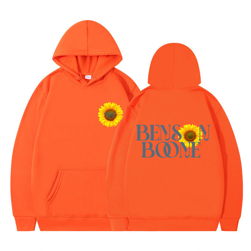 Damen Kapuzenpullover Sonnenblumenmotiv Bequem Eveloria