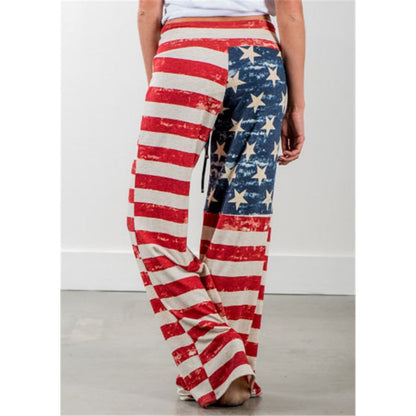 Damen Freizeithose Flaggenmotiv Lässiger Schnitt Eveloria