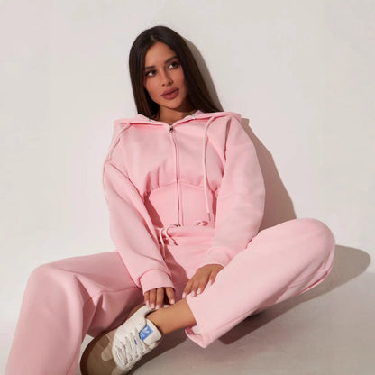 Damen Kapuzenoberteil und Sweatpants-Set Hochwerder Bund