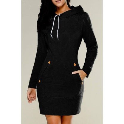 Damen Kapuzenkleid mit Seitentaschen Trenddesign Eveloria