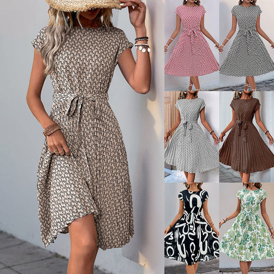 Damen Midikleid Asymmetrisch Dekorativer Bindegürtel Eveloria - Eveloria