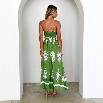 Damen Sommerkleid Elegante Stickerei Eveloria