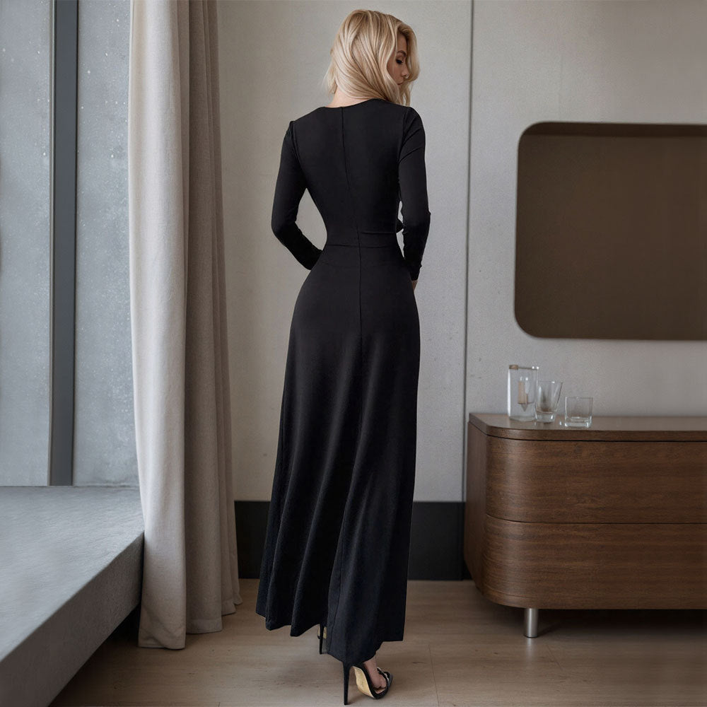 Damen Maxikleid mit Cut-Outs und Raffungen Elegant