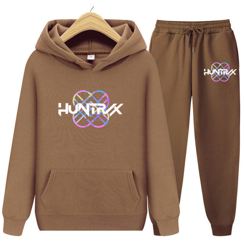 Damen Sweatanzug Modernes Grafikdesign Lässig Grau Eveloria