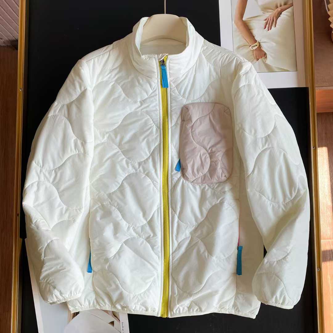 Damen Steppjacke Leicht Hohler Kragen Praktische Taschen